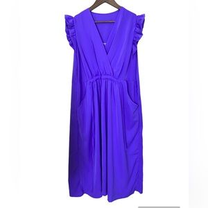 Frill wrap dress PURPLE color / one size ( US WOMAN S-M size)